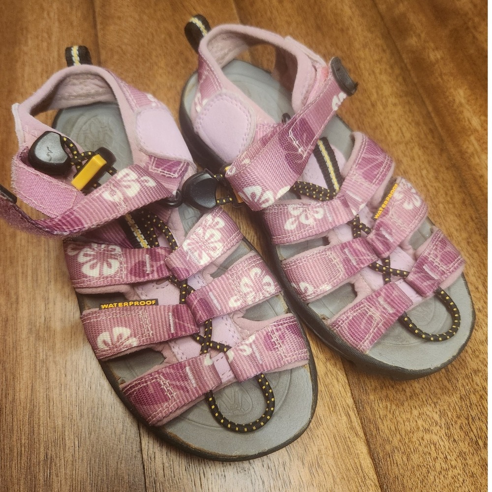 Keen Waterproof Kids Sandals Pink Floral Sport Water Shoes‎ Size 12